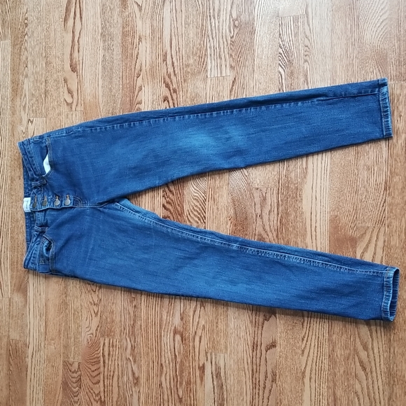 (30) RVCA Skinny Fit Denim Mid Rise Cropped Jeans Cotton Blend - Picture 2 of 10